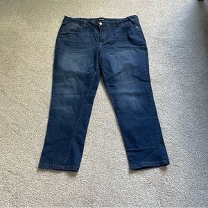 d. jeans Women's Straight Leg Dark Blue Jeans, Women’s Size 20W